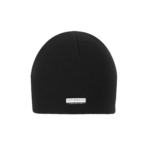Black Knit Beanie-Kingsborough Primary Mark