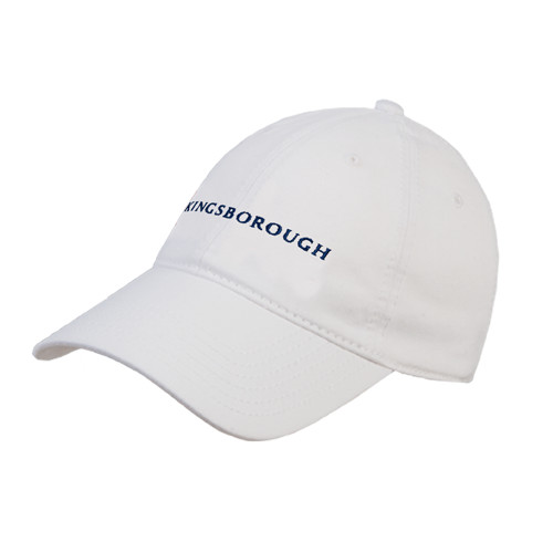 Community College White Unstructured Adjustable Low Profile Hat-Kingsborough