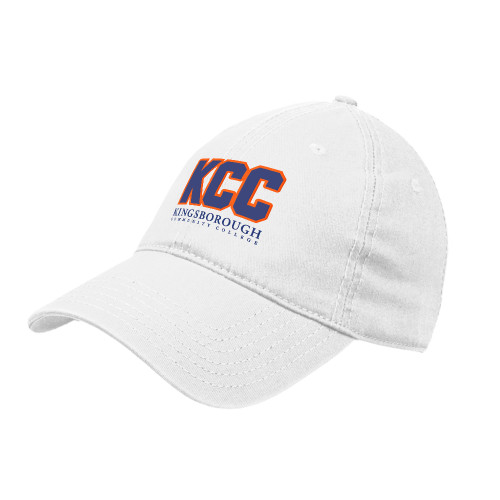 White Unstructured Adjustable Low Profile Hat-Official Logo