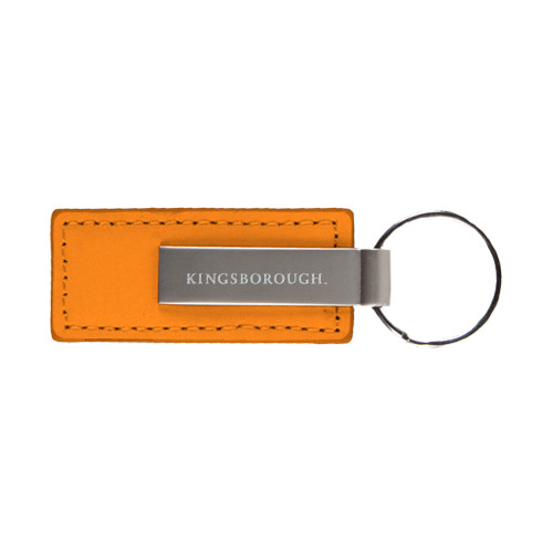 Community College Leather Classic Orange Key Holder-Arched Kingsborough