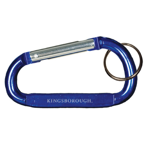 Community College Blue Carabiner with Split Ring-Arched Kingsborough