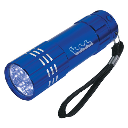 Community College Industrial Triple LED Blue Flashlight-The Wave Engraved