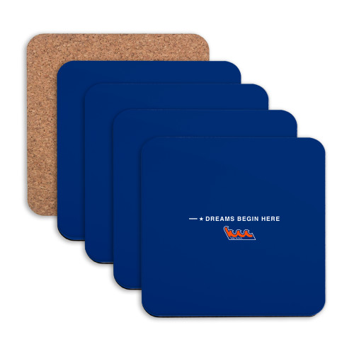 Hardboard Coaster w/Cork Backing 4/set-Kingsborough Wave
