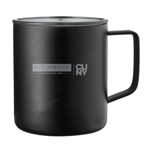 Rover Camp Vacuum Insulated Black Mug 14oz-CUNY Kingsborough Engraved