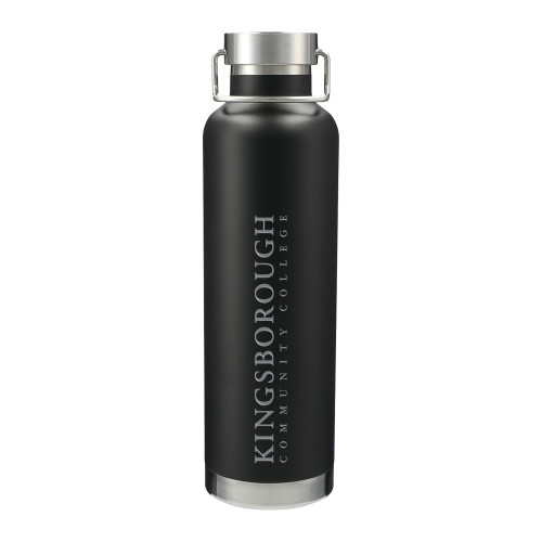 Thor Copper Vacuum Insulated Black Bottle 32oz-Kingsborough CC Wordmark Engraved