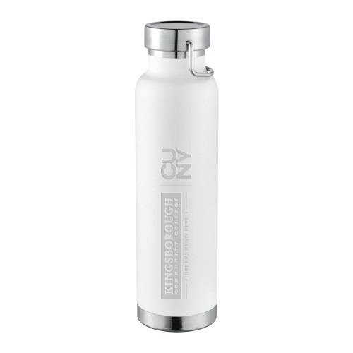 Thor Copper Vacuum Insulated White Bottle 22oz-CUNY Kingsborough Engraved