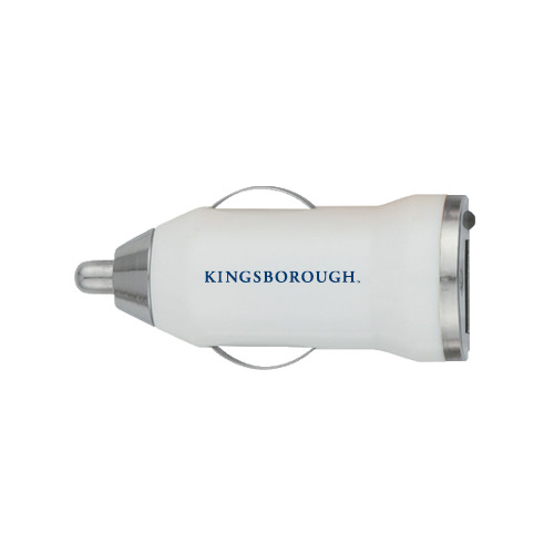 Community College On the Go White Car Charger-Arched Kingsborough