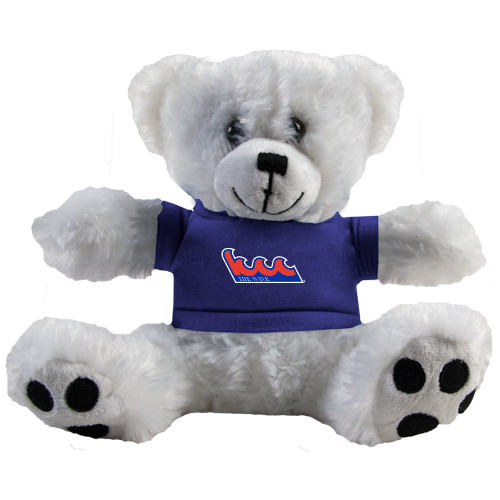 Community College Plush Big Paw 8 1/2 inch White Bear w/Royal Shirt-The Wave