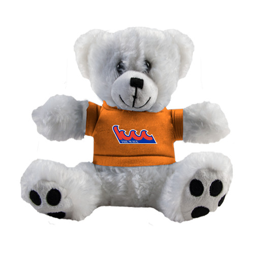 Community College Plush Big Paw 8 1/2 inch White Bear w/Orange Shirt-The Wave