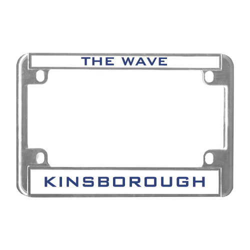 Community College Metal Motorcycle License Plate Frame in Chrome-Mascot