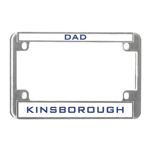 Community College Metal Motorcycle License Plate Frame in Chrome-Dad
