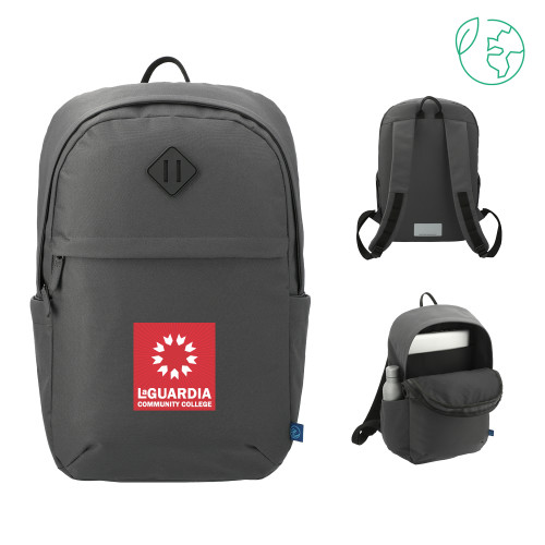 Repreve Charcoal Ocean Commuter Computer Backpack-LaGuardia CC Square Mark