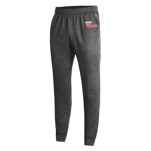 Champion Granite Heather Powerblend Fleece Jogger-LaGuardia Red Hawks Wordmark