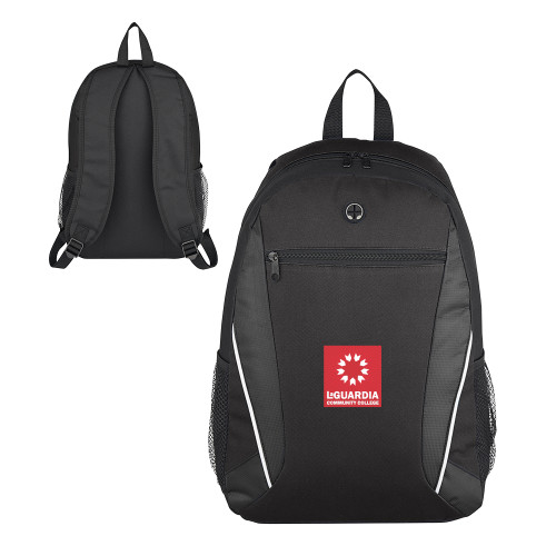 Homerun Black Computer Backpack-LaGuardia CC Square Mark