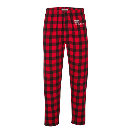 Boxercraft Red/Black Buffalo Unisex Flannel Pajama Pant-LaGuardia Red Hawks Wordmark