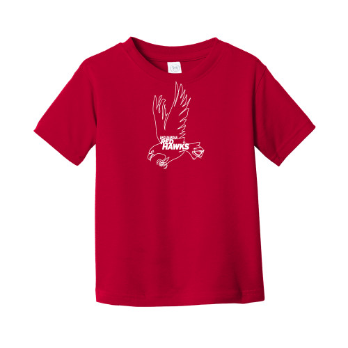 Toddler Red T Shirt-LaGuardia CC Red Hawk Logo
