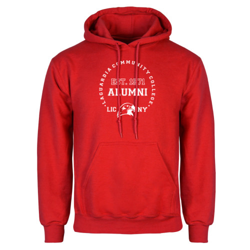 Red Fleece Hoodie-LIC NY  Est. 1971 Alumni