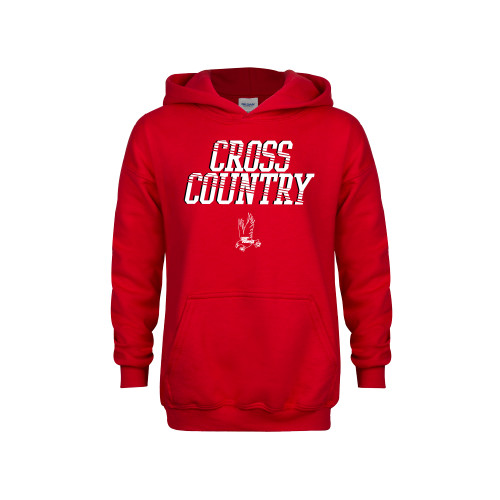 Youth Red Fleece Hoodie-LaGuardia Red Hawks Cross Country Design