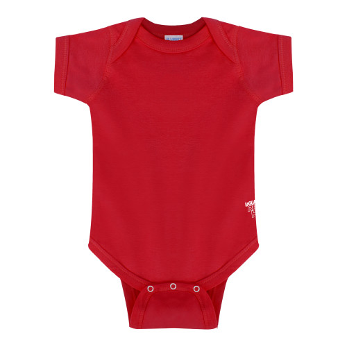 Red Infant Onesie-LaGuardia Red Hawks Wordmark