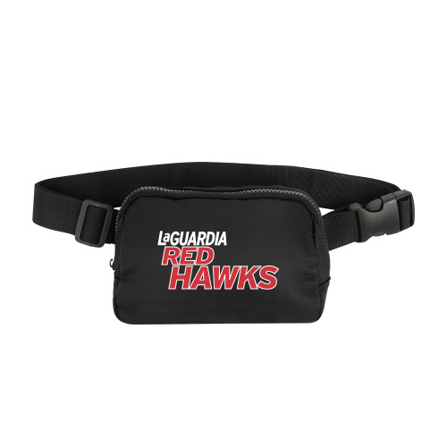 Anywhere Black Belt Bag-LaGuardia Red Hawks Wordmark