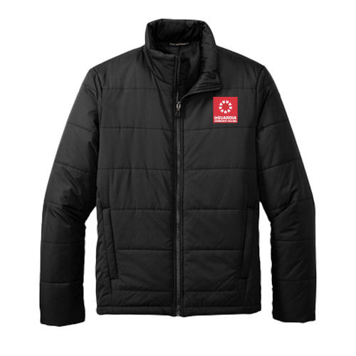 Black Puffer Jacket-LaGuardia CC Square Mark