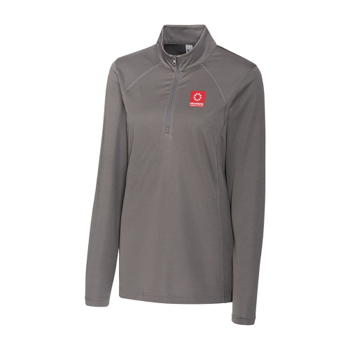 C&B Womens Titan Grey Clique Ice Pique Half Zip-LaGuardia CC Square Mark
