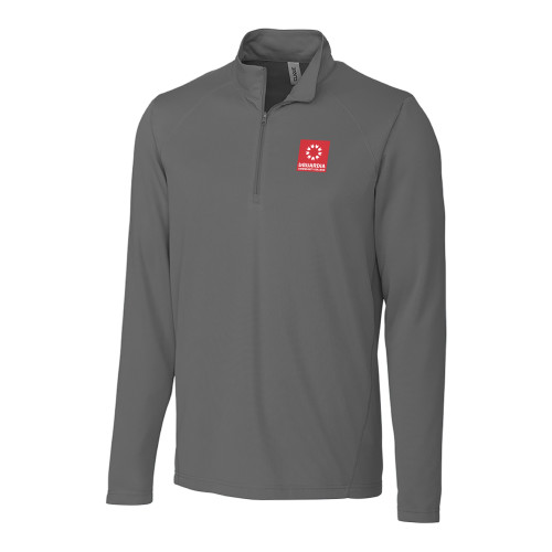 C&B Titan Grey Clique Ice Pique Half Zip-LaGuardia CC Square Mark