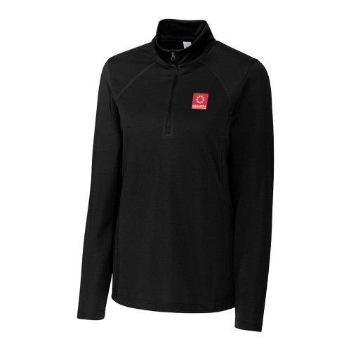 C&B Womens Black Clique Ice Pique Half Zip-LaGuardia CC Square Mark