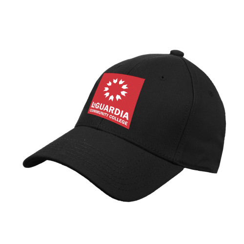 Black Structured Adjustable Pro Style Hat-LaGuardia CC Square Mark