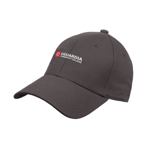 Charcoal Structured Adjustable Pro Style Hat-LaGuardia CC Flat Wordmark