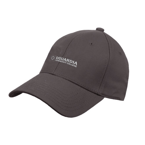 Charcoal Structured Adjustable Pro Style Hat-LaGuardia CC Flat Wordmark