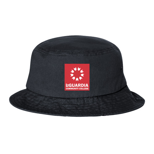 Sportsman Black Bucket Hat-LaGuardia CC Square Mark