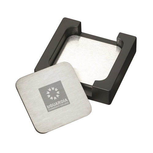 Stainless Steel Coaster Set-LaGuardia CC Square Mark Engraved
