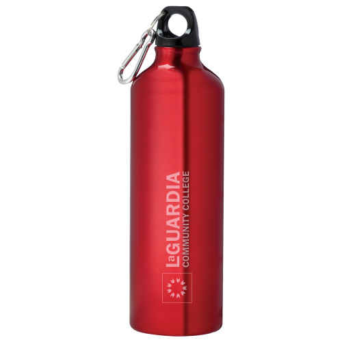Venture Aluminum Red Bike Bottle 26oz-LaGuardia CC Flat Wordmark Reversed Engraved
