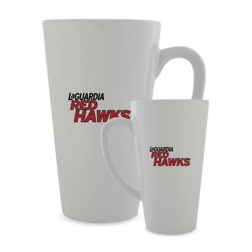 Full Color Latte Mug 17oz-LaGuardia Red Hawks Wordmark
