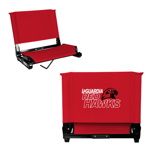 Stadium Chair Red-LaGuardia CC Red Hawks with Mascot Head