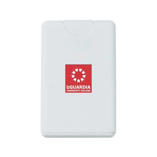 White .66 oz Card Shape Hand Sanitizer-LaGuardia CC Square Mark