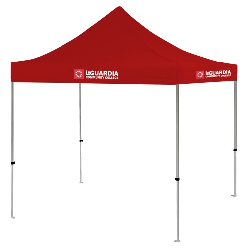 9 ft x 9 ft Red Tent-LaGuardia CC Flat Wordmark