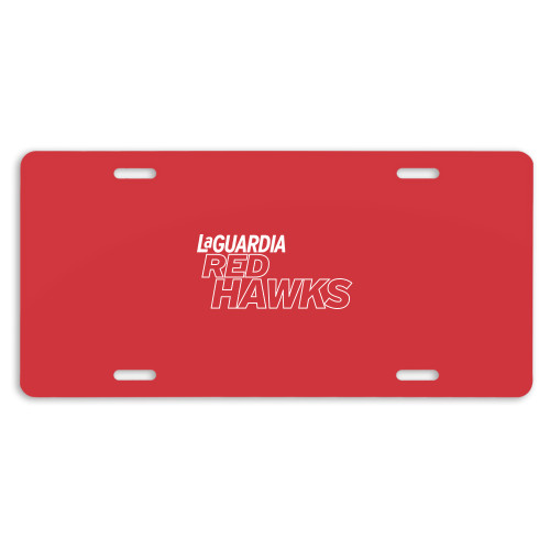 License Plate-LaGuardia Red Hawks Wordmark