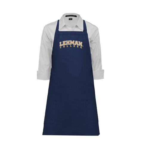 College Full Length Navy Apron-Arched Lehman College
