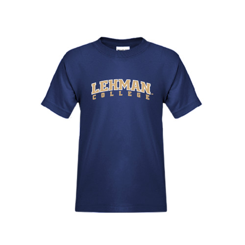 Youth Navy T Shirt-Arched Lehman College