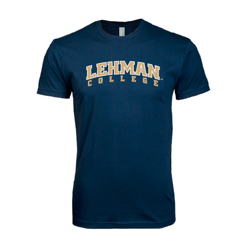 College Next Level Navy SoftStyle T Shirt-Arched Lehman College