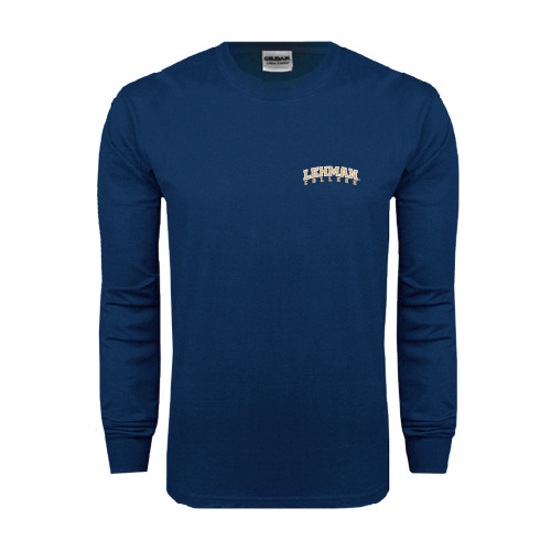 College Navy Long Sleeve T-Shirt-Arched Lehman College