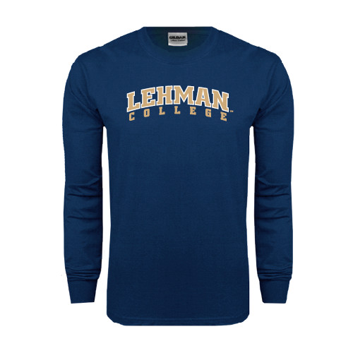 College Navy Long Sleeve T-Shirt-Arched Lehman College