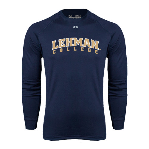 College Under Armour Navy Long Sleeve Tech Tee-Arched Lehman College