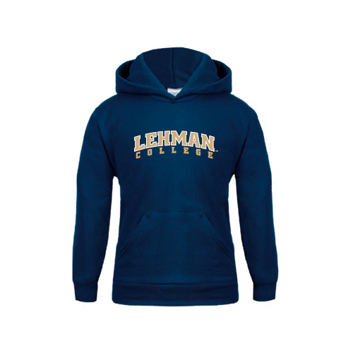 College Youth Navy Fleece Hoodie-Arched Lehman College