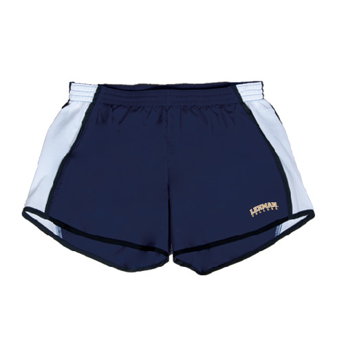 College Womens Navy/White Team Short-Arched Lehman College