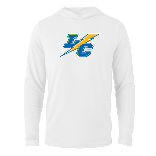 White Long Sleeve Hooded Tee-LC Mark