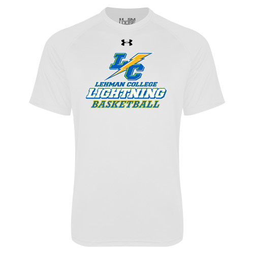 College Under Armour White Tech Tee-UA - Lehman College Basketball