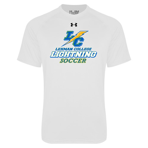 College Under Armour White Tech Tee-UA - Lehman College Soccer